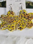 Yellow Cheetah Clay Earrings