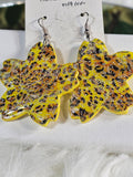 Yellow Cheetah Clay Earrings