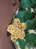 Yellow Cheetah Clay Earrings